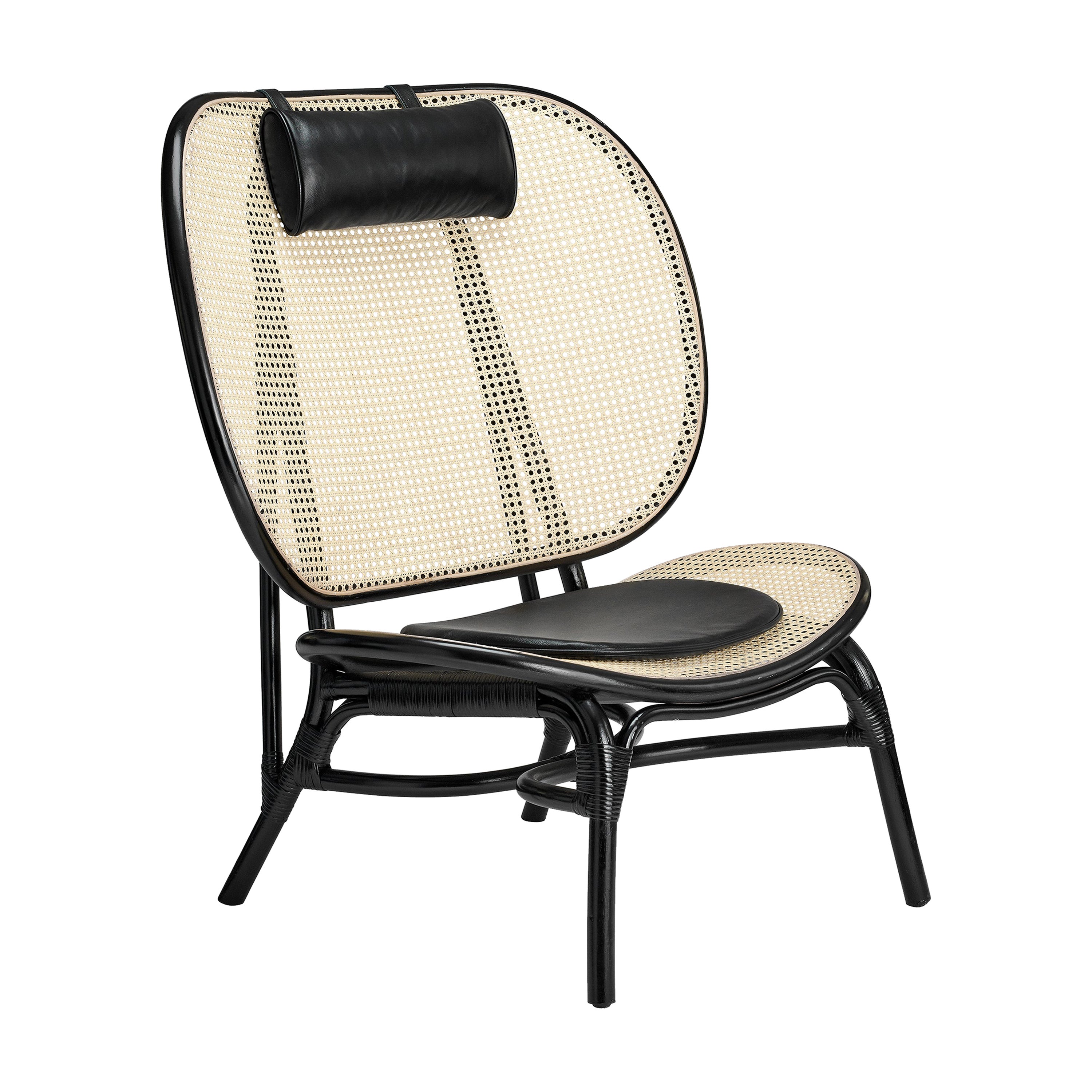 Nomad Niedriger Stuhl mit schwarzem Rahmen von NORR11 im Angebot