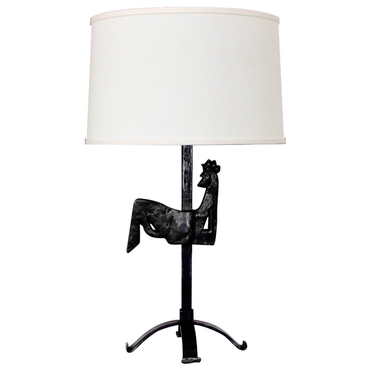 Ateliers Marolles by Jean Touret Table Lamp Wrought Iron 