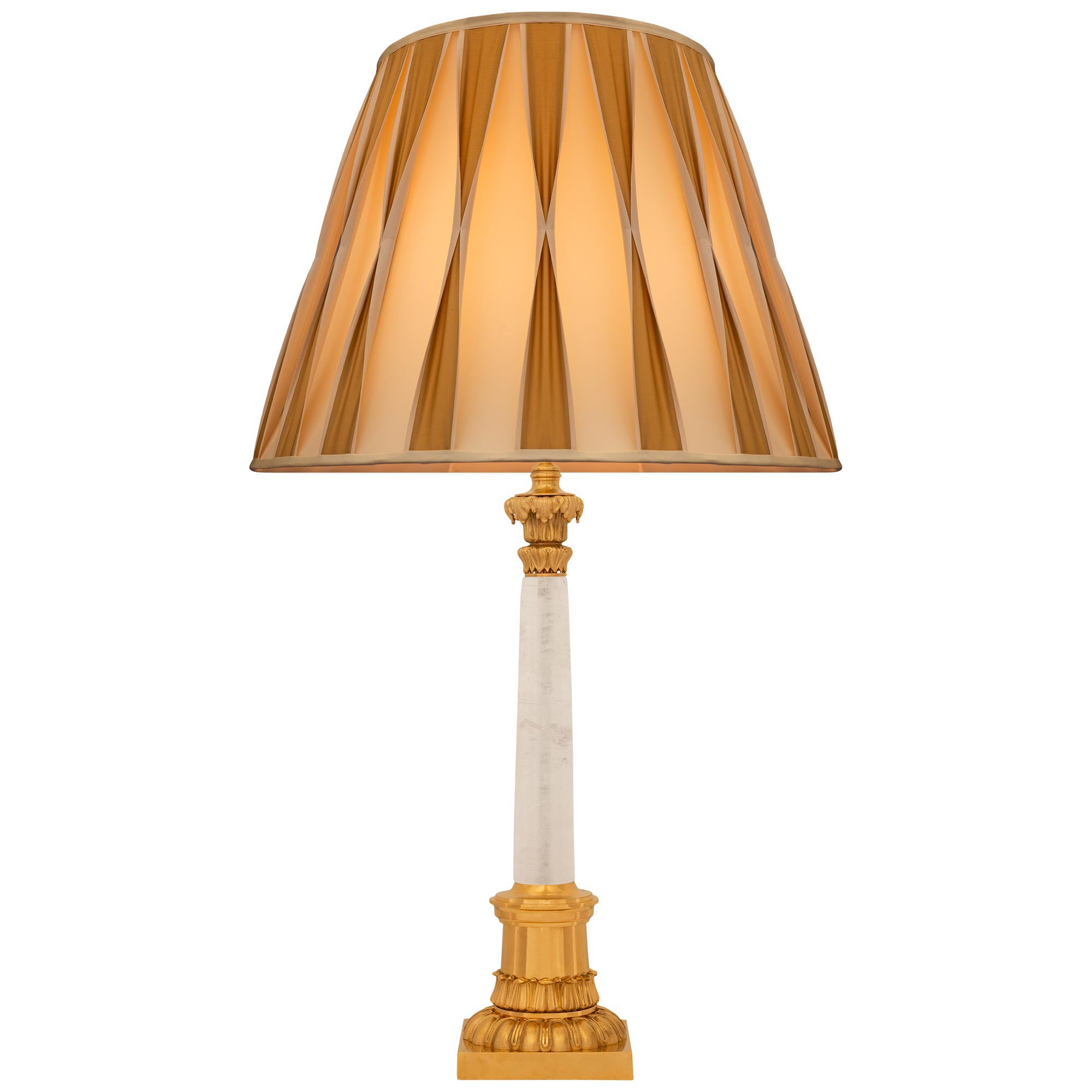 French 19th Century Louis XVI St. Ormolu And Rock Crystal Lamp