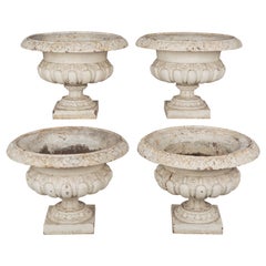 19th Century French Cast Iron Urns, Set of 4