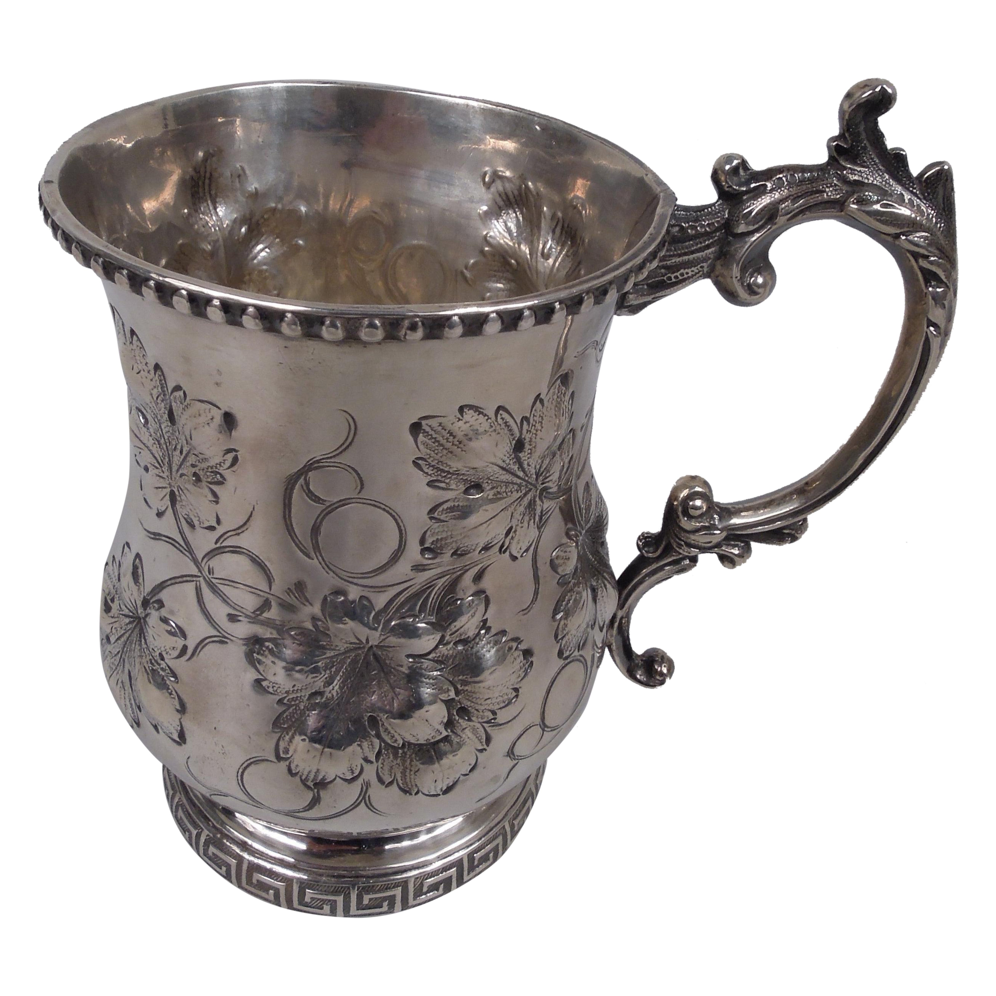 Antique Philadelphia Victorian Classical Coin Silver Baby Cup For Sale