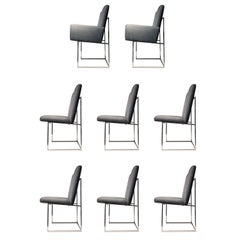 Vintage Milo Baughman Thin Line Set of 8 Dining Chairs for Thayer Coggin