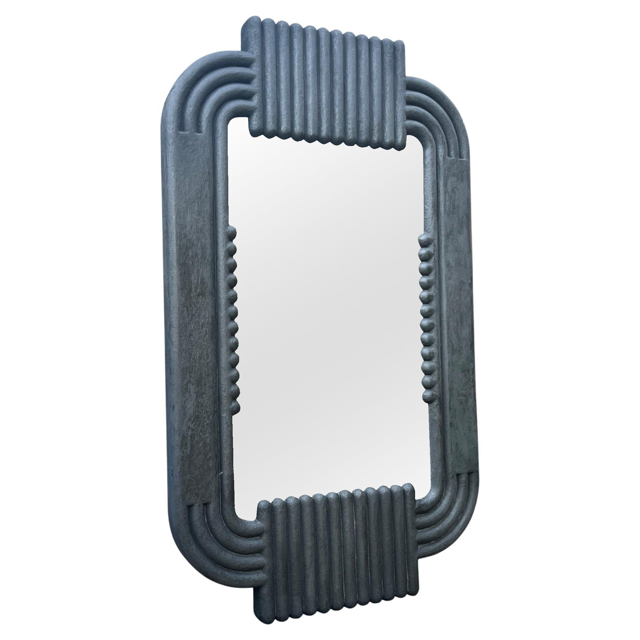 Deco Glyph Mirror For Sale