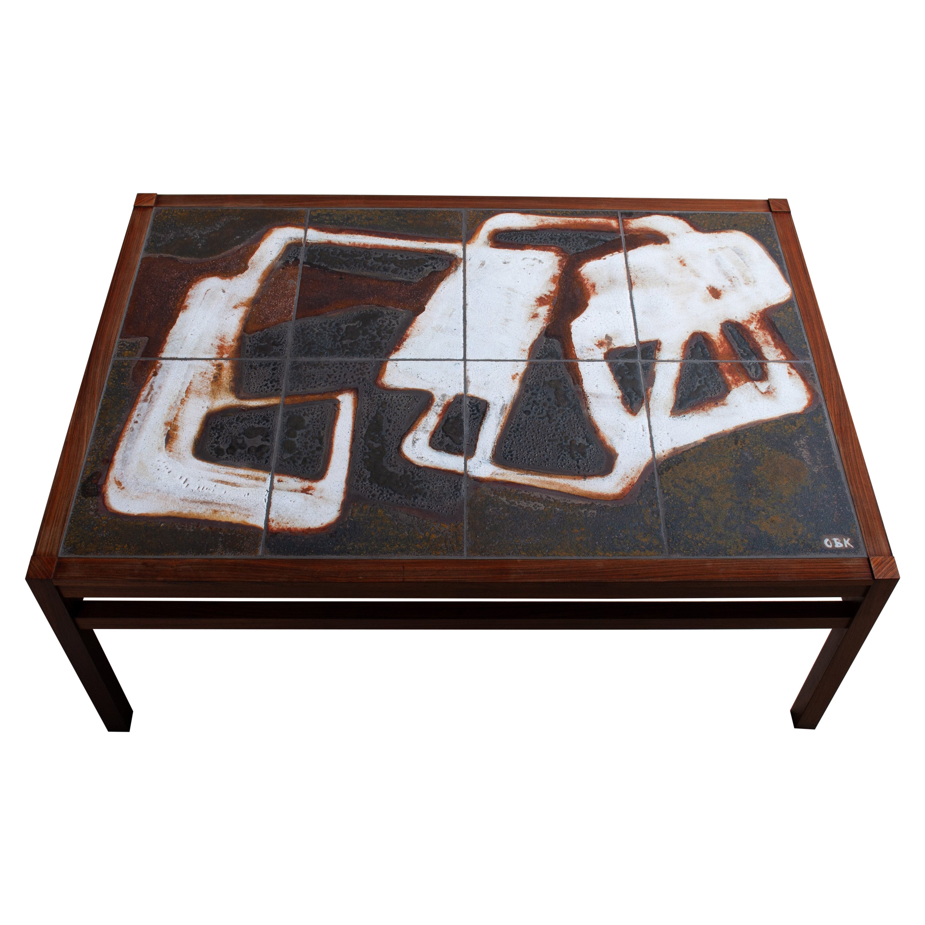 Large Ceramic Art Table, Ole Bjorn Kruger For Sale