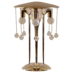 Secessionist J. Hoffmann&Wiener Werkstätte Silvered Brass Table Lamp Re-Edition