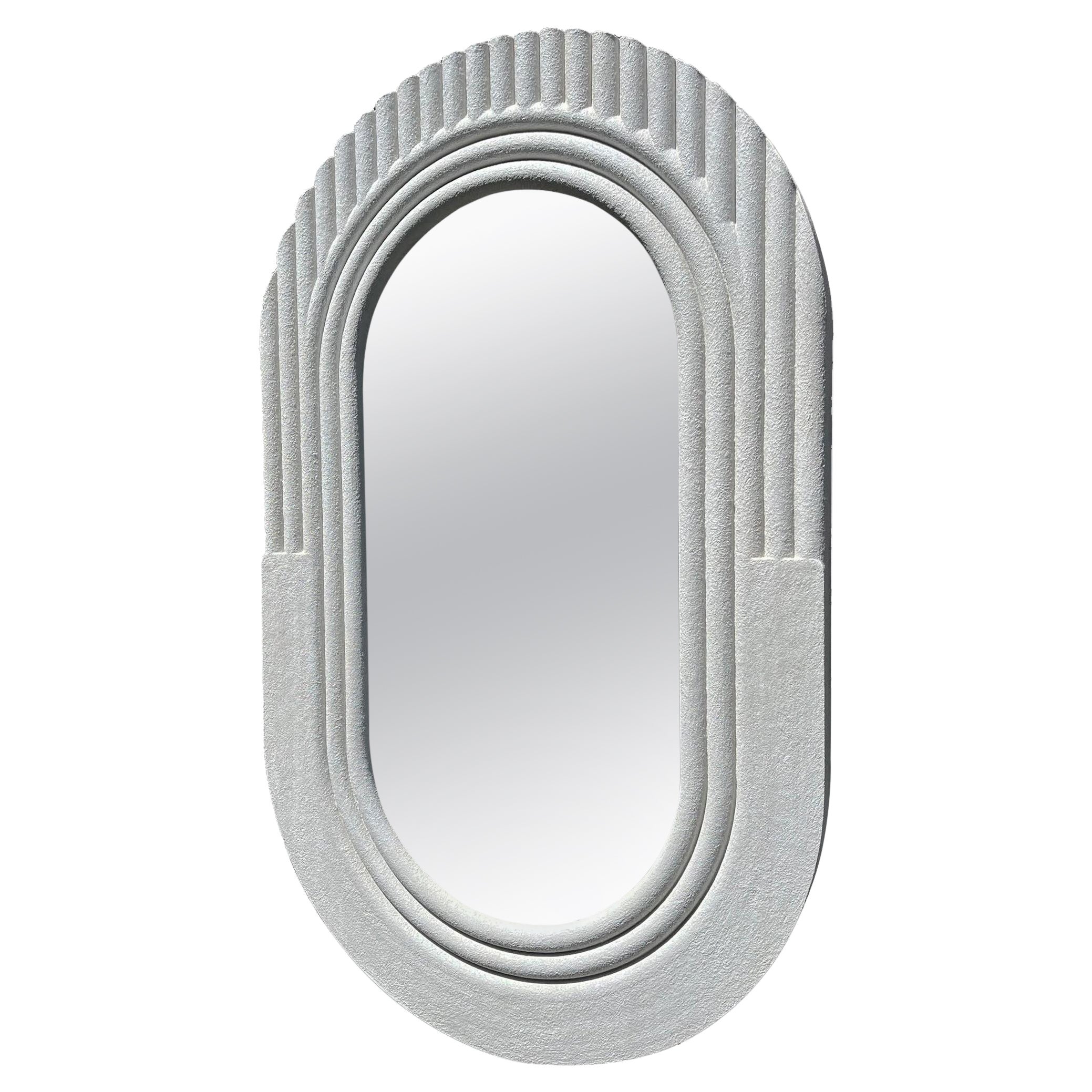 Miroir ovale cannelé - Large en vente