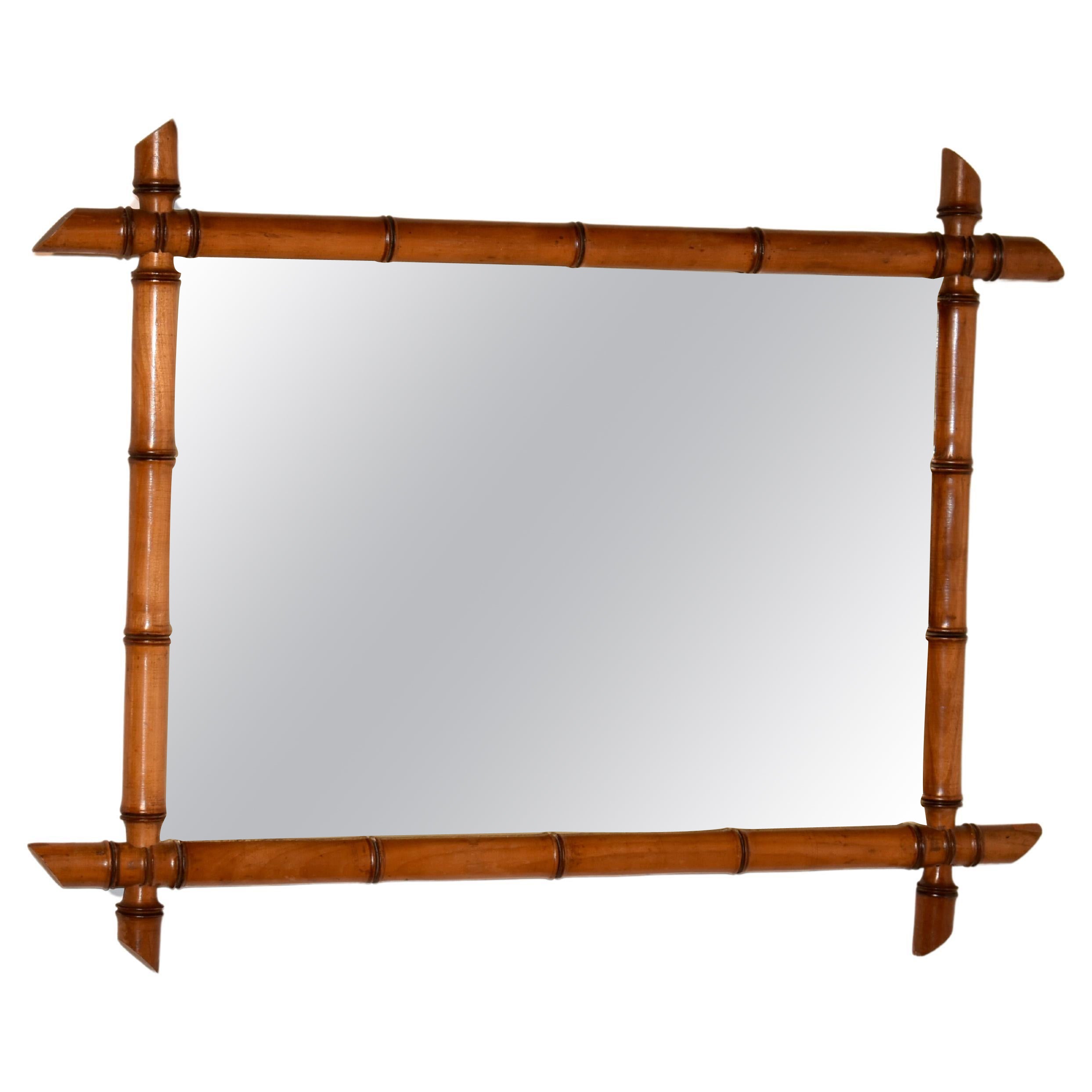 Late 19th Century Faux Bamboo Wall Mirror