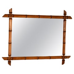 Antique Late 19th Century Faux Bamboo Wall Mirror