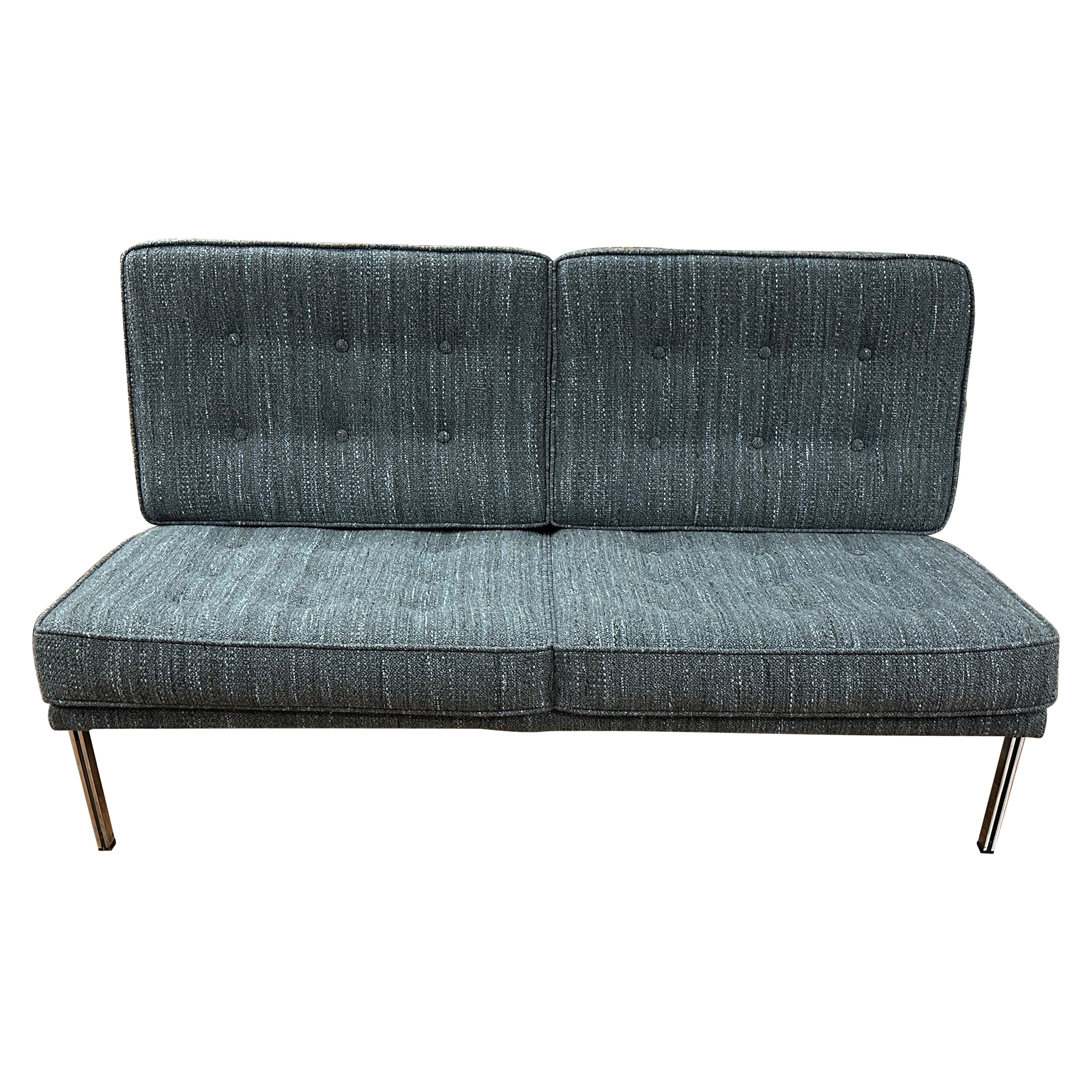 Knoll Parallel Bar Sofa Re-Upholstered in Knoll Rivington Fabric For Sale