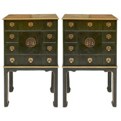 Mid-Century Chinese Ming Style Lingerie / Storage / Jewelry Cabinets - Pair