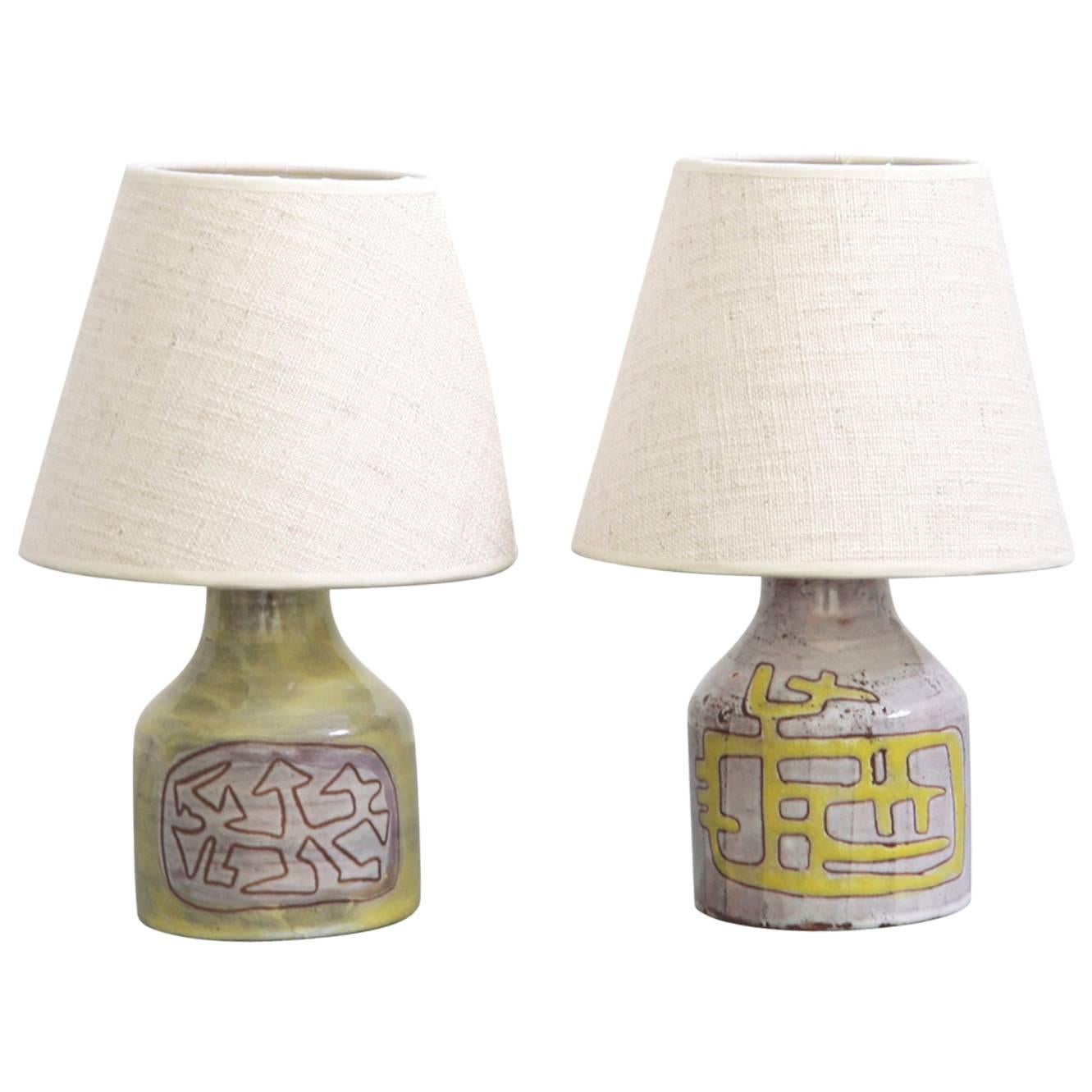 Pair of Ceramic Table Lamps by Juliene Derel Rivier
