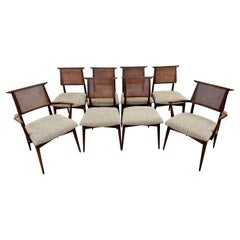 Mid-Century Modern Gio Ponti Style Walnut Dining Chairs - Set of 8