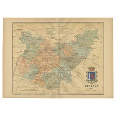 Antique Badajoz 1901: A Cartographic Record of Extremadura's Largest Province in Spain