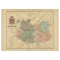 Antique Ciudad Real 1902: A Detailed Cartographic Survey of La Mancha in Spain