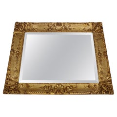 1940s Italian Mirror in Golden Wood Frame 
