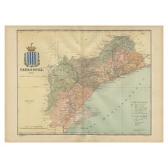 Antique A Catalonian Cartographic Depiction of Tarragona Province, 1901