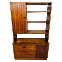 Vintage Mid-Century Modern Lane Walnut Display Cabinet