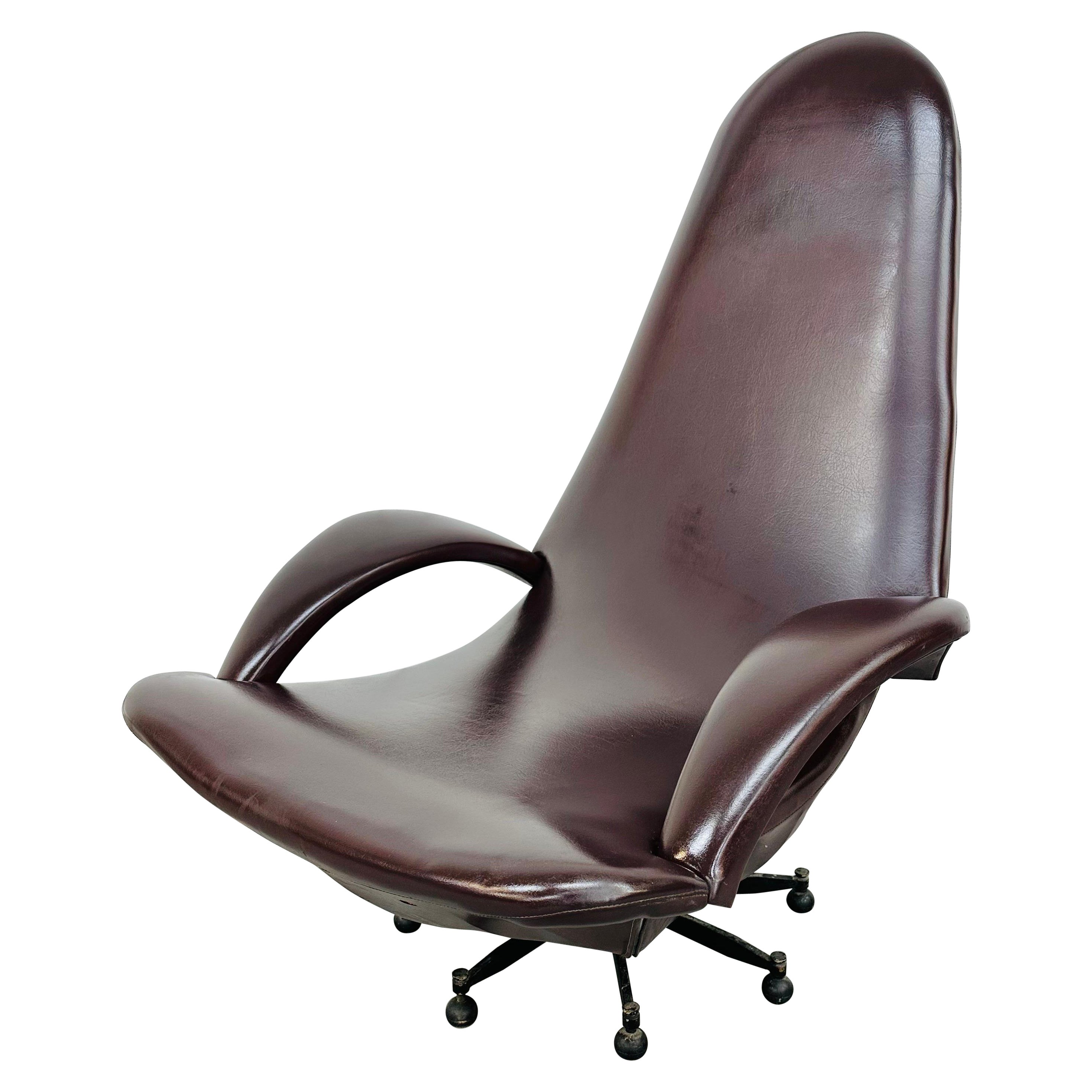 Mid-Century Modern Italian Plum Lounge Chair