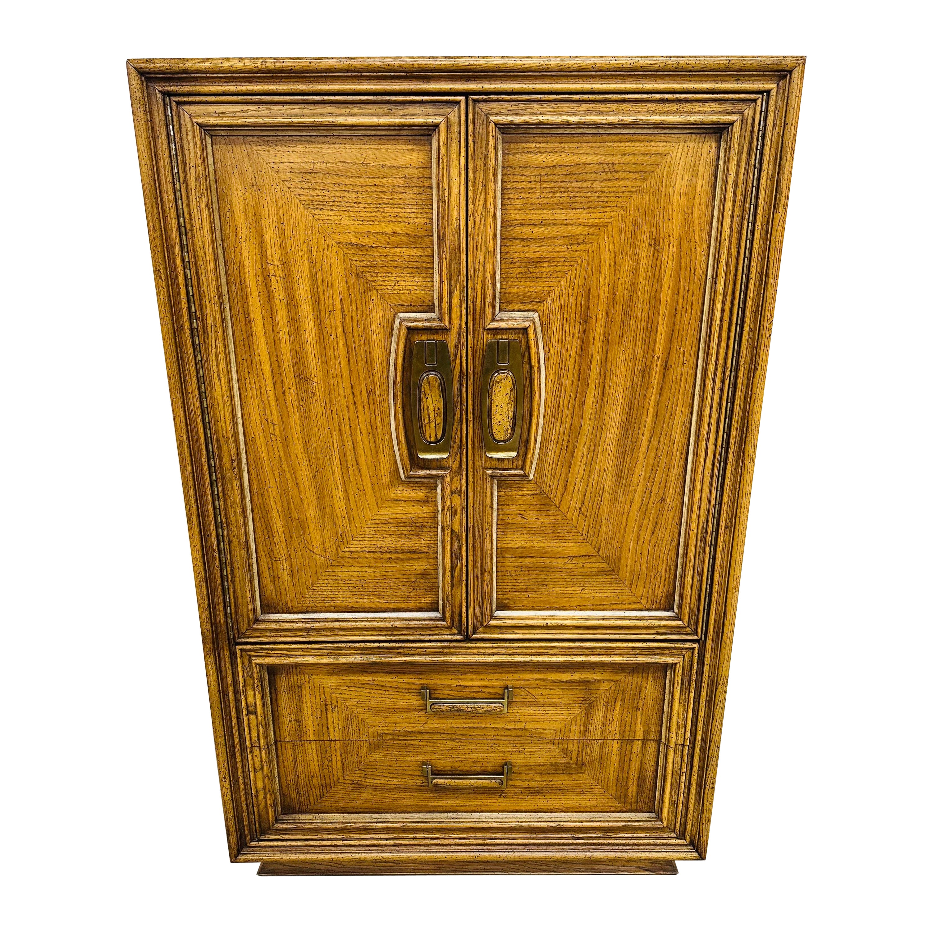 Vintage Modern Oak Armoire For Sale