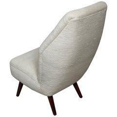 Fauteuil de salon danois en tissu de soie des années 1940