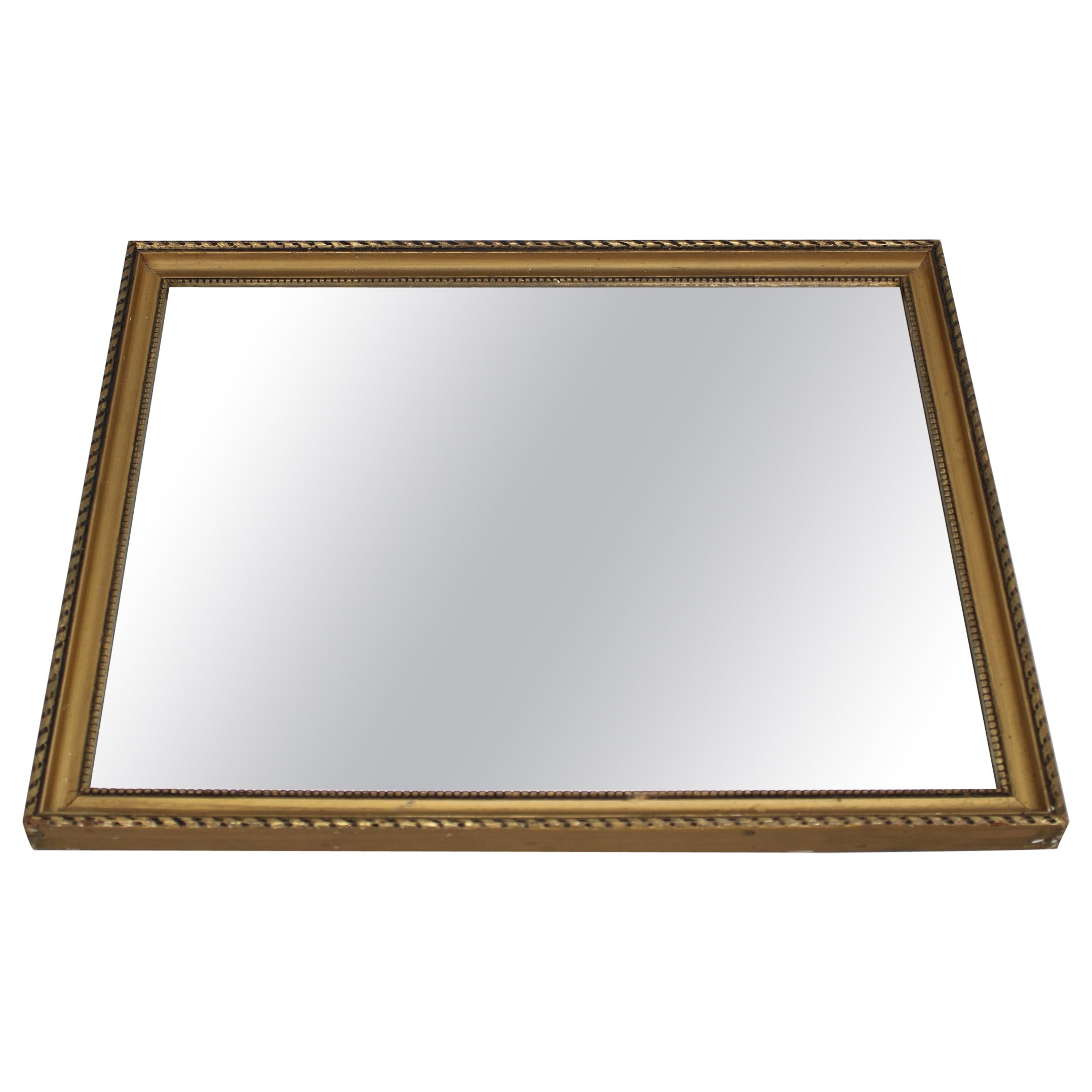 1950s Mirror in Golden Wood Frame For Sale