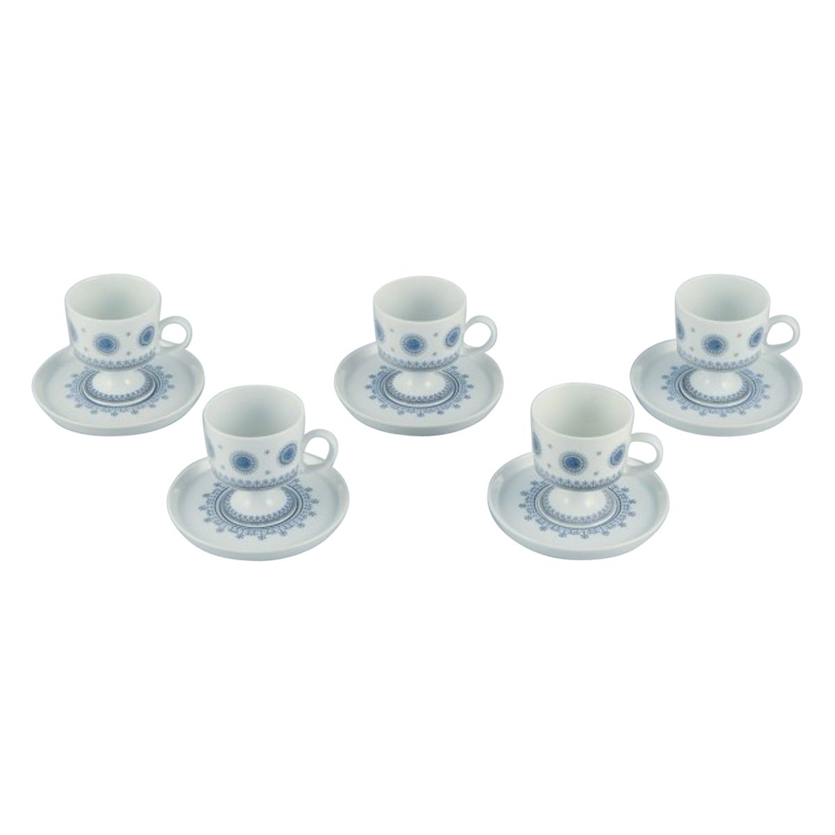 Tapio Wirkkala for Rosenthal Studio-line. Set of five demitasse cups and saucers For Sale
