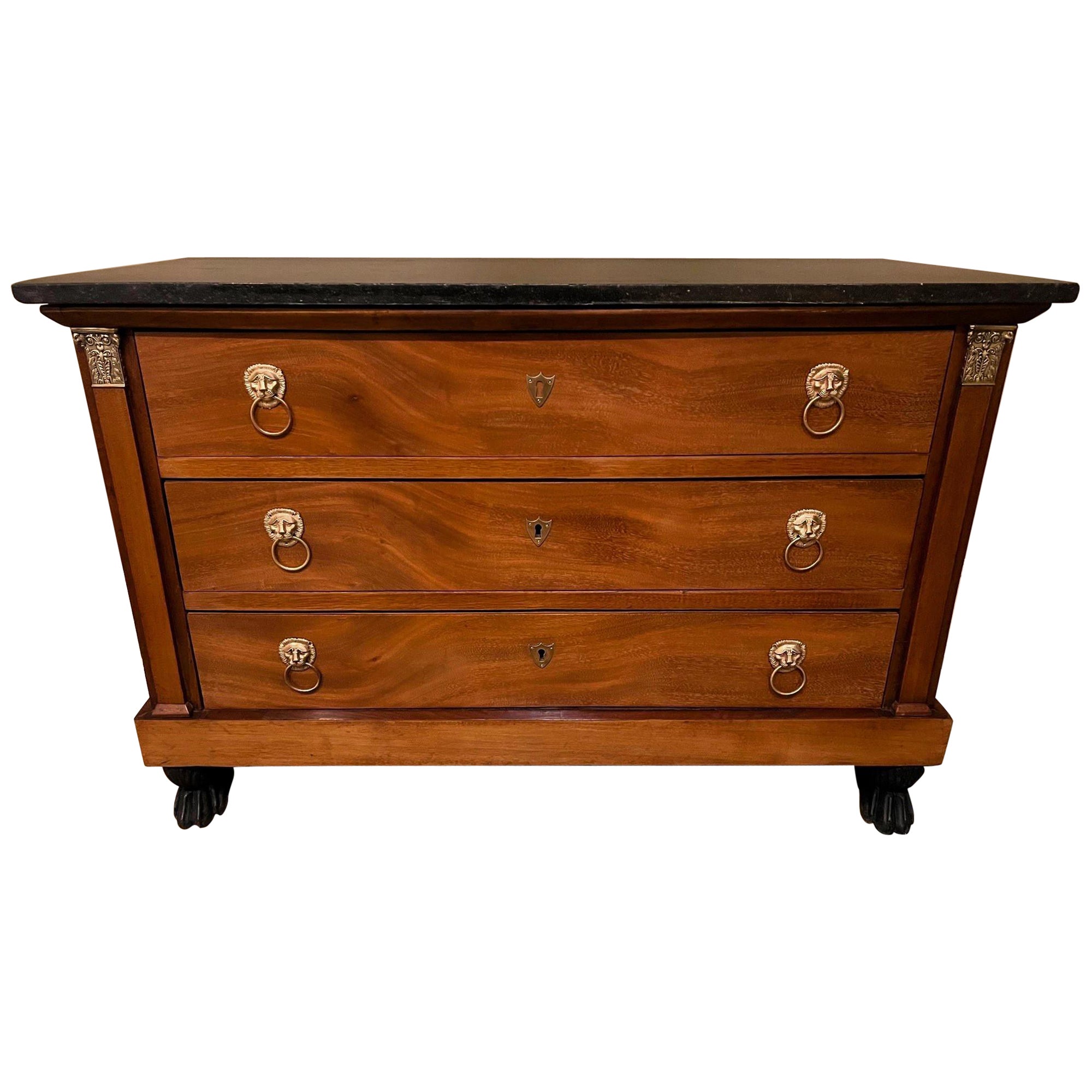 Provincial Empire Marble Top Commode, France, Circa:1815 For Sale