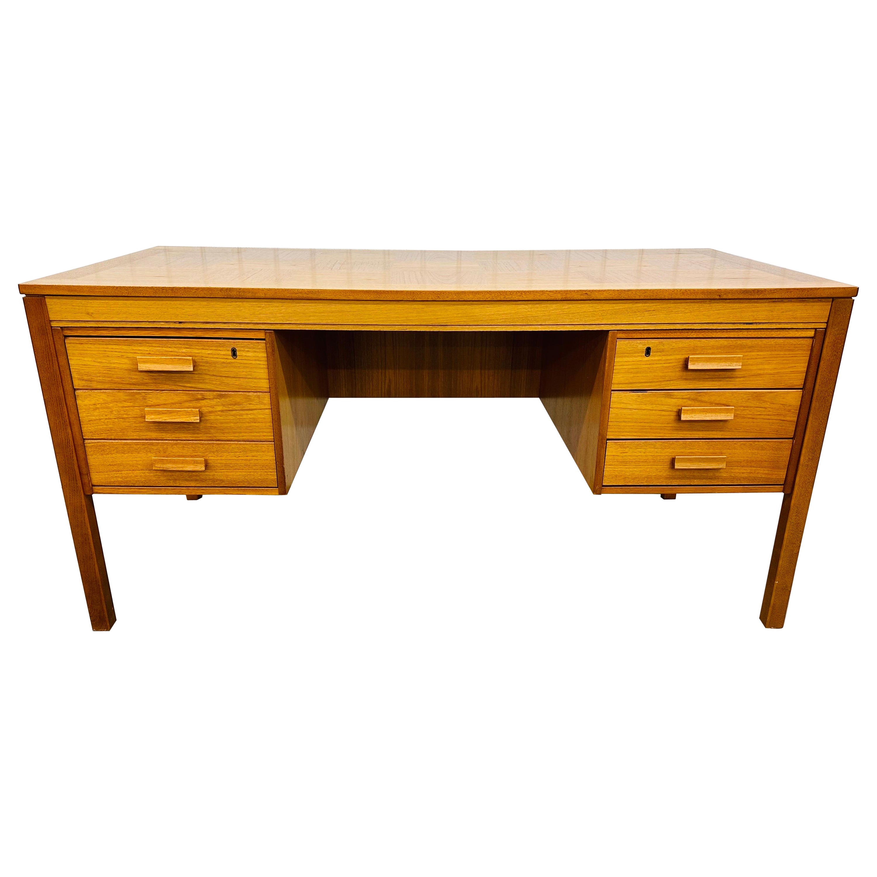 Vintage Danish Modern Teak Desk For Sale