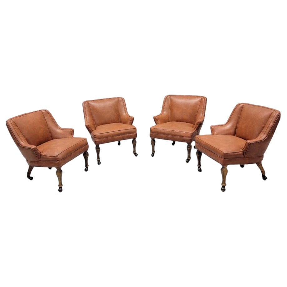 Mid Century Modern Low Profile Table Chairs - Set of 4 For Sale