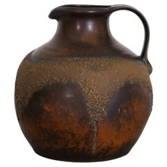 Extra Large Dutch Mid-Century Ceramic Jug with Lava Glaze by Zaalberg
