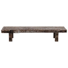 Primitive Pine Bench From France, Circa 1950