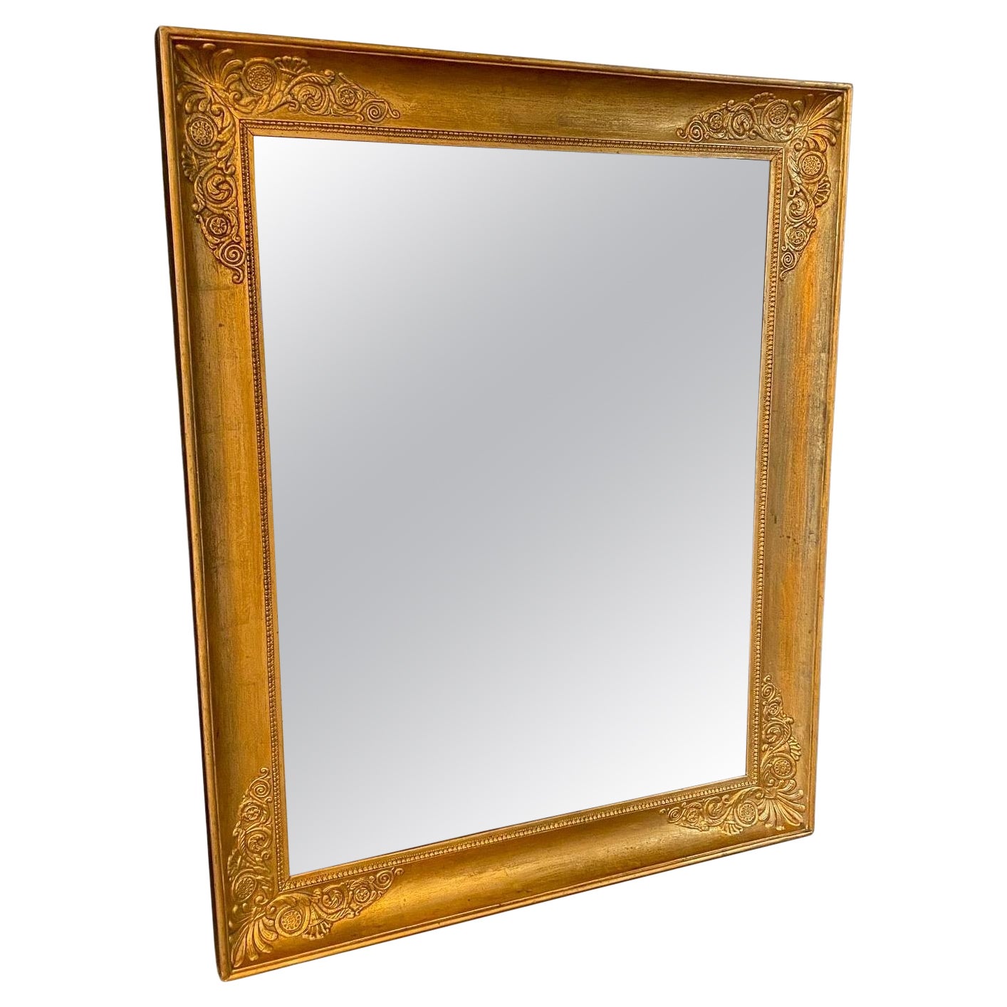 Large French Empire Style Mirror with Gold Gilt Finish