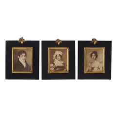 Ensemble de 3 glands miniatures anciens avec photographies d'origine