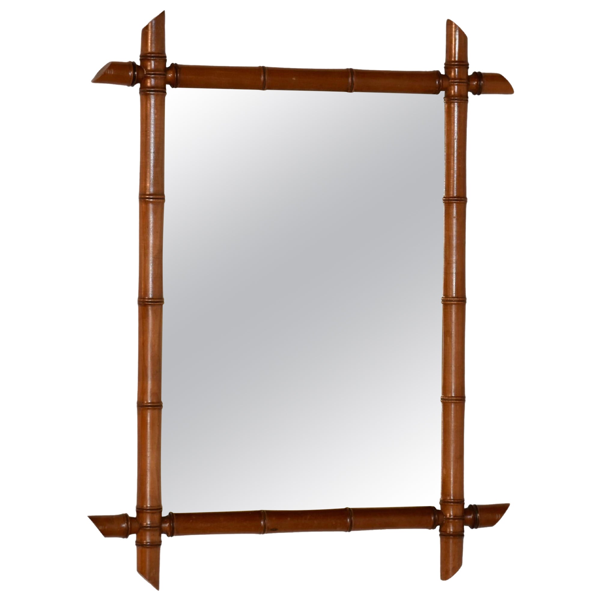 19th Century French Faux Bamboo Mirror