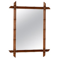 Antique 19th Century French Faux Bamboo Mirror