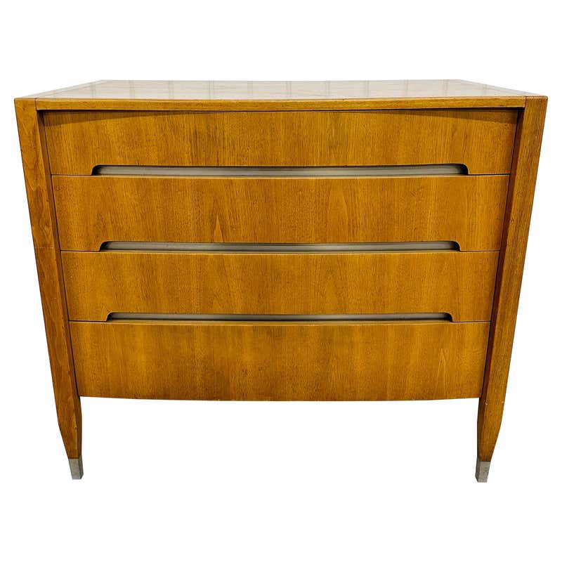Mid-Century Modern Sculptural Walnut Gentlemen’s Chest For Sale at 1stDibs