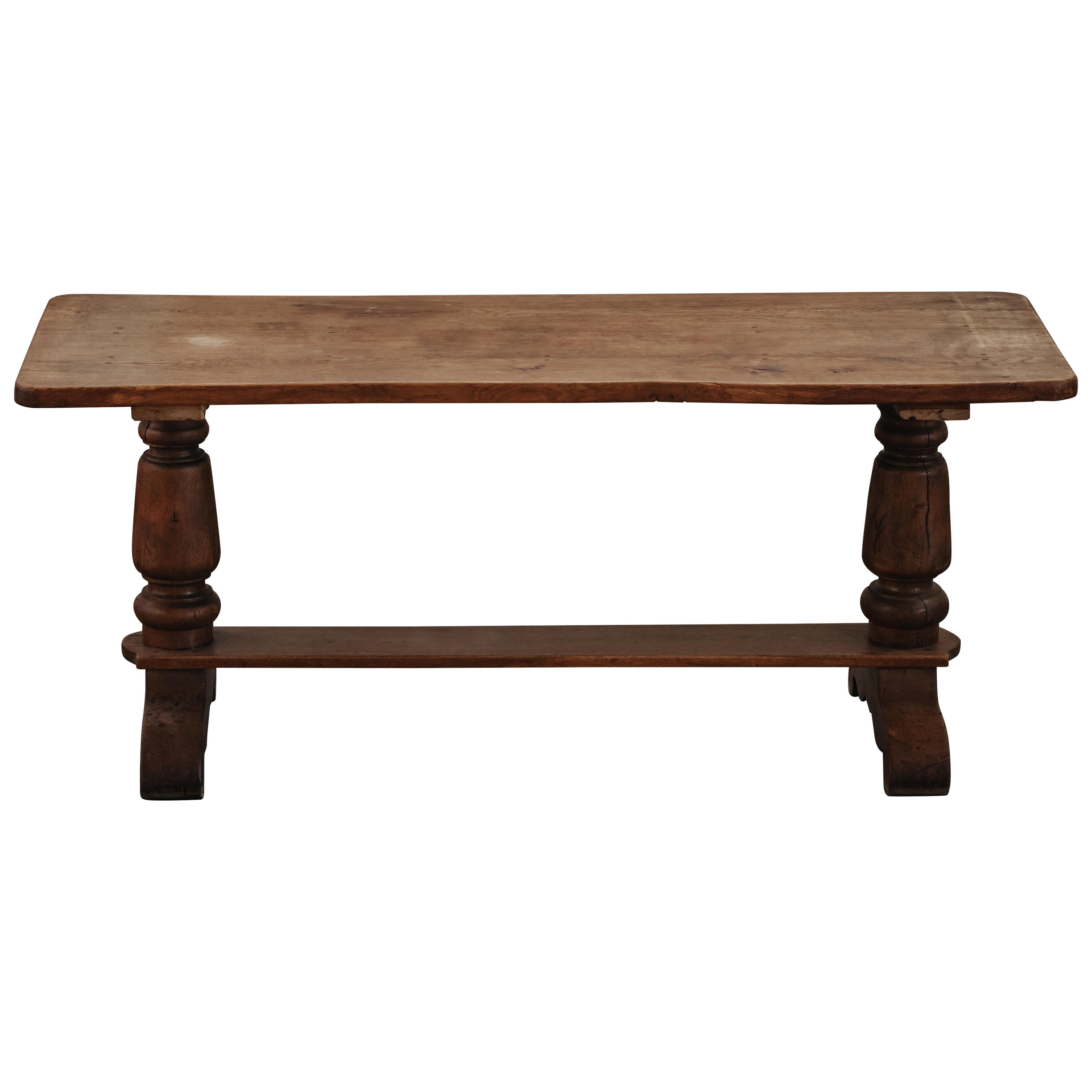 Solid Oak Dining Table From France, Circa 1950 For Sale