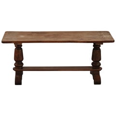 Retro Solid Oak Dining Table From France, Circa 1950