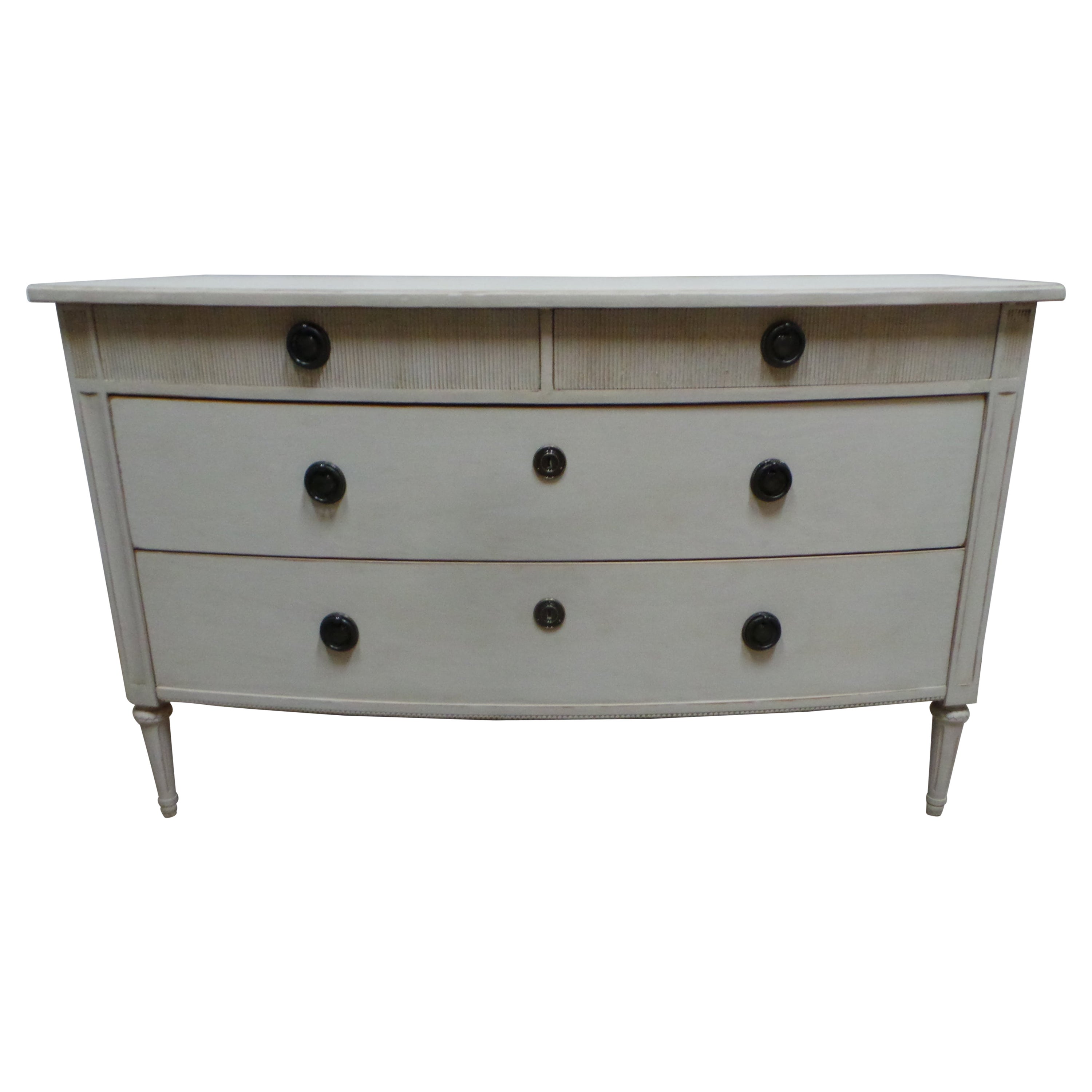 Swedish Gustavian Style Unique 4 Drawer Chest f Drawers For Sale