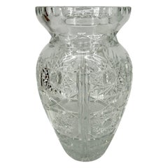 Vintage Crystal Centerpiece Vase, Circa 1950's American