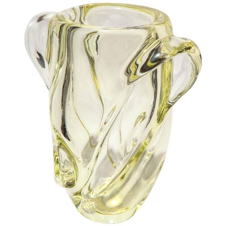 Modern Designed Sevres Yellow Crystal Vase For Sale at 1stDibs