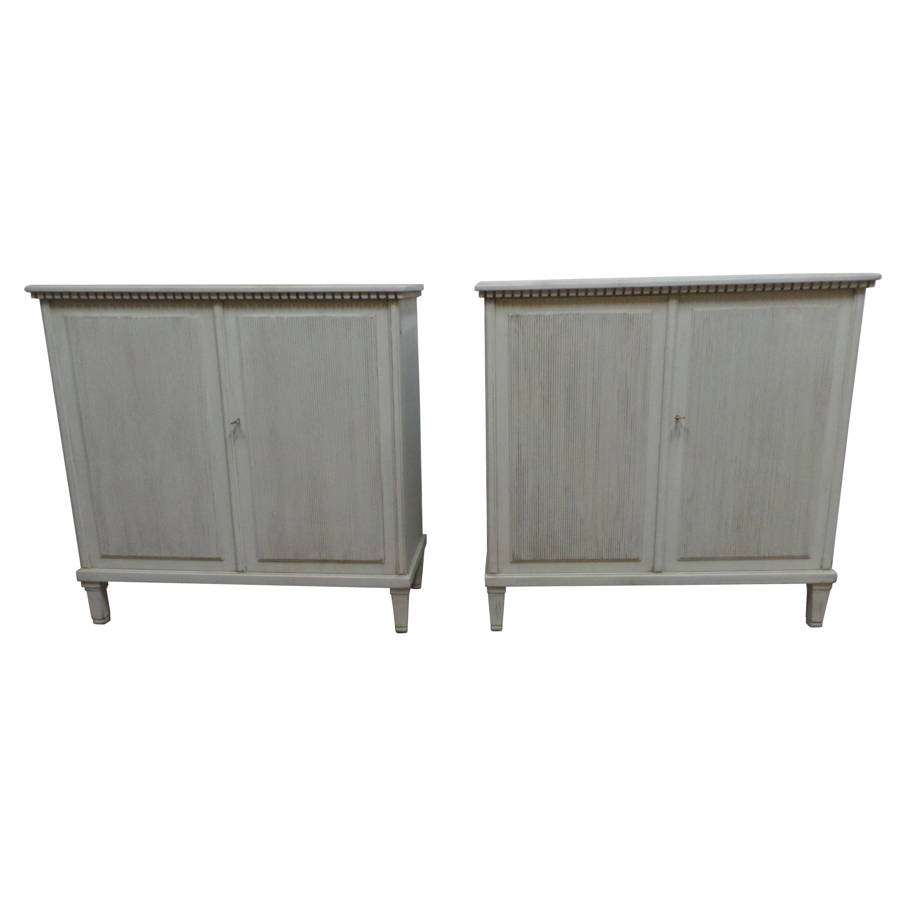 Swedish Gustavian Style Matching Set Of Sideboards For Sale