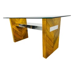 Used Modern Paul Evans Style Glass Console Table