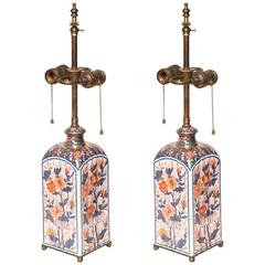 Antique A Pair of Imari Table Lamps