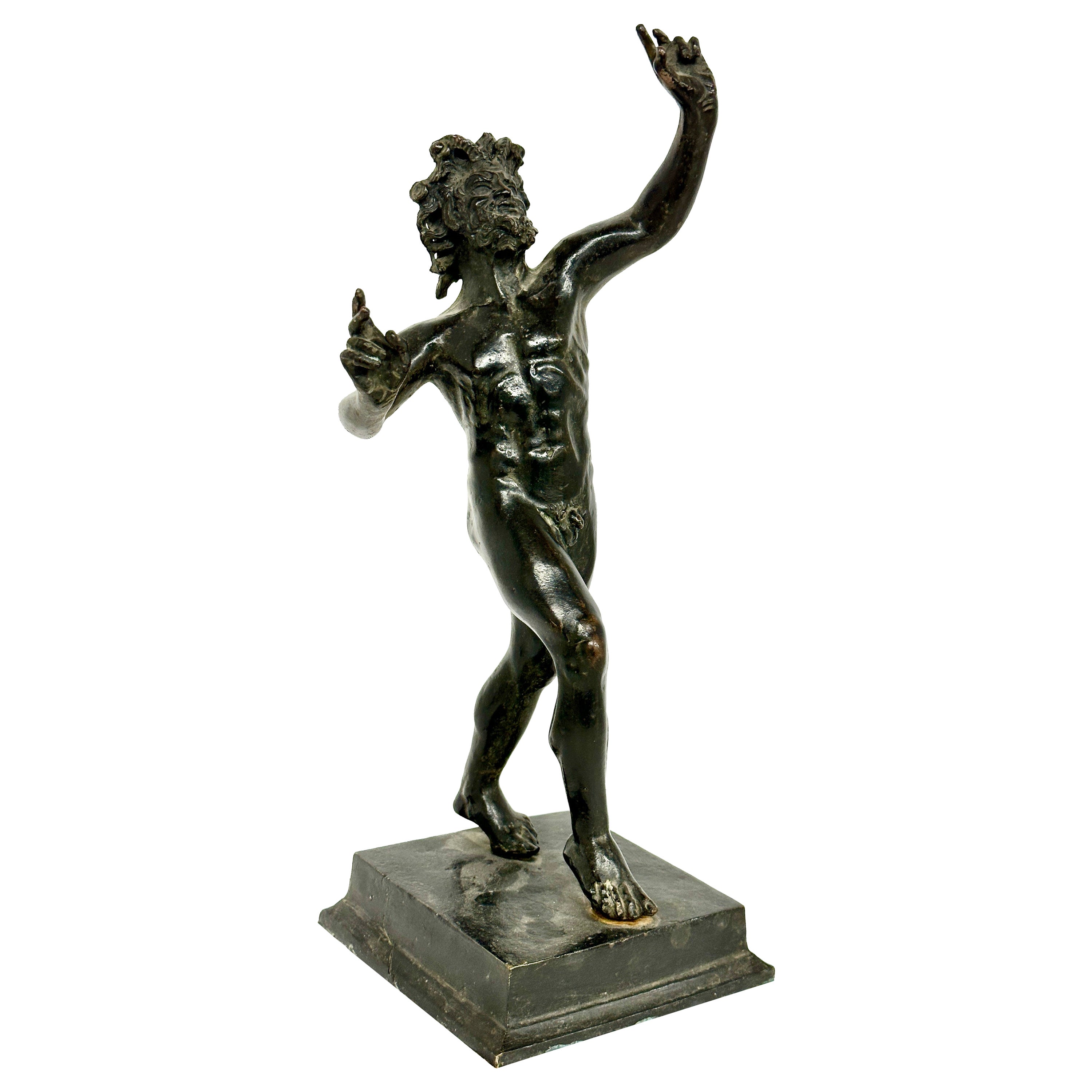 Faune dansant de Pompeii Bronze Grand Tour Souvenir 