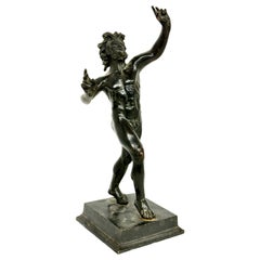 Vintage Dancing Faun of Pompeii Bronze Grand Tour Souvenir 