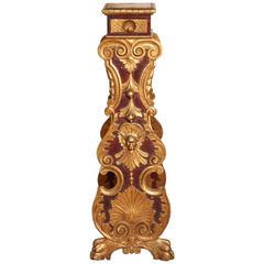 Antique An Italian Baroque Style Carved Wood Pedestal