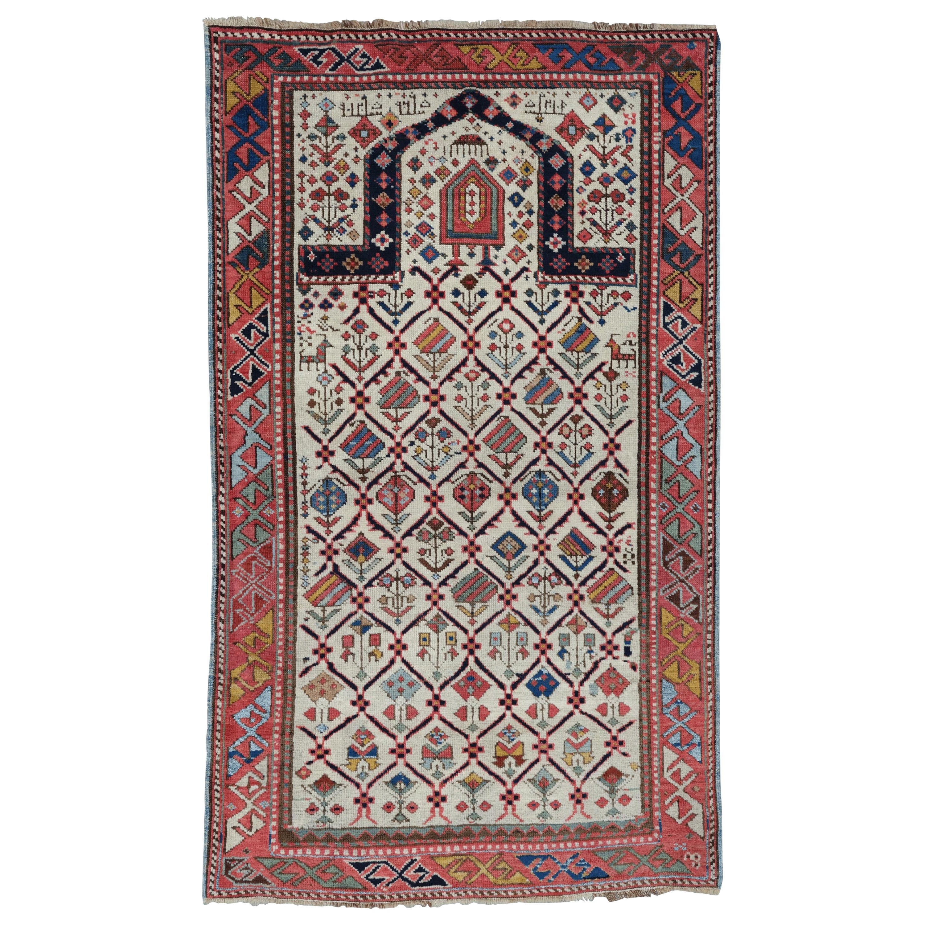 Antique Shirvan Rug - Caucasian Prayer Shirvan Rug, Antique Rug, Caucasus Rug