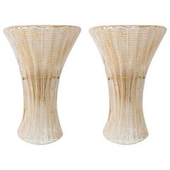 Pair of Fluted Gold Flecked Sconces 11