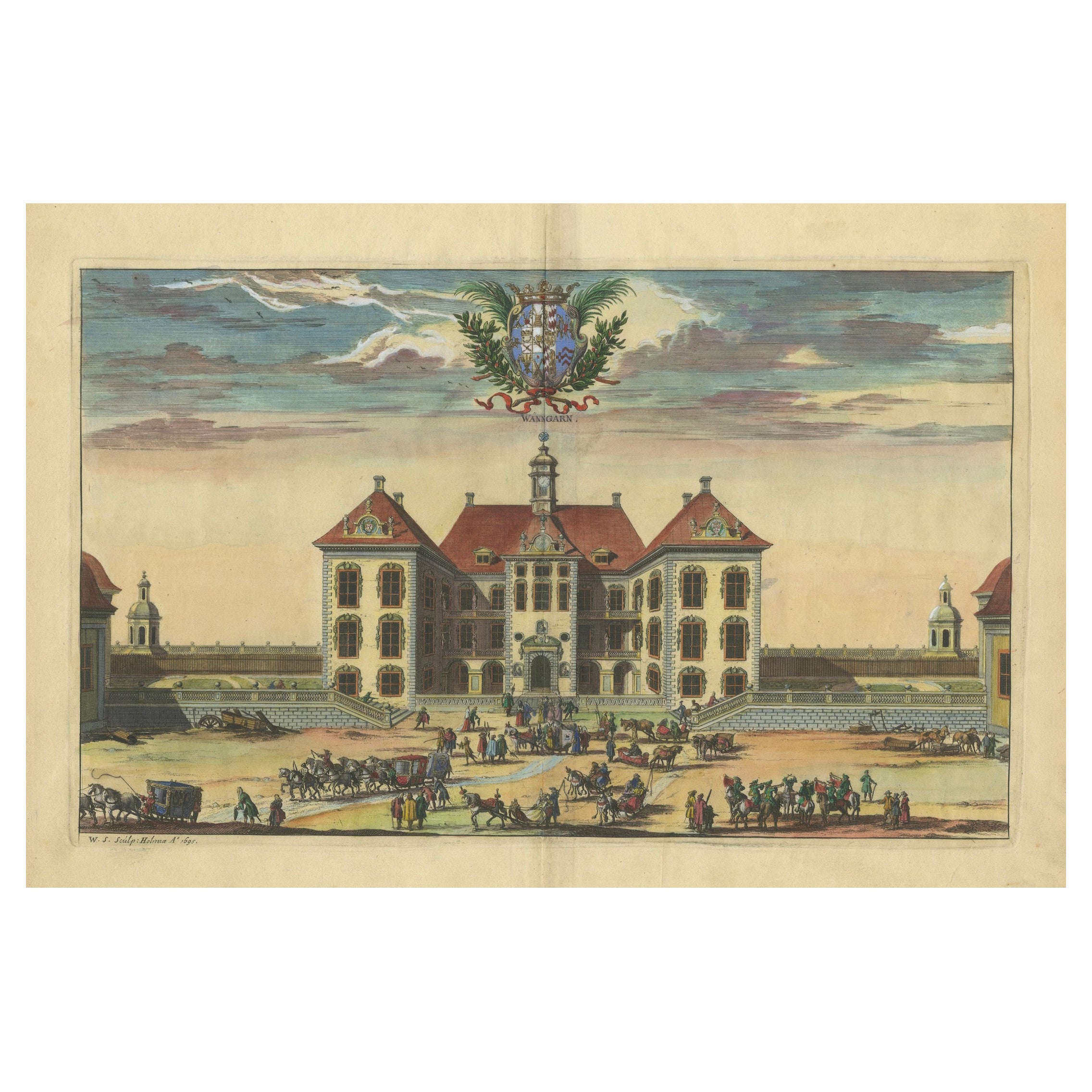Venngarn Castle, Uppland in Sweden: A Dahlbergh and Swidde Masterpiece, c. 1695 For Sale